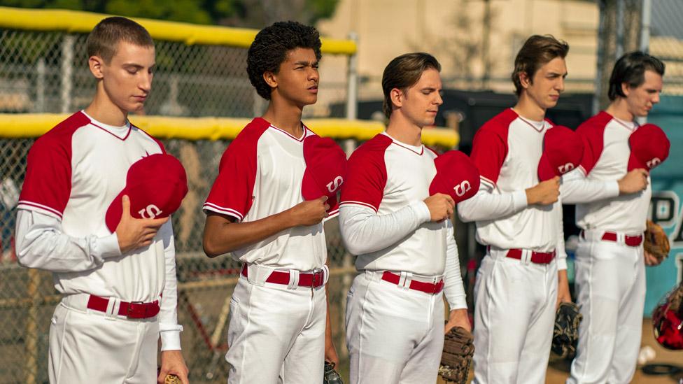 Jaden Michael (second left) in Colin in Black and White