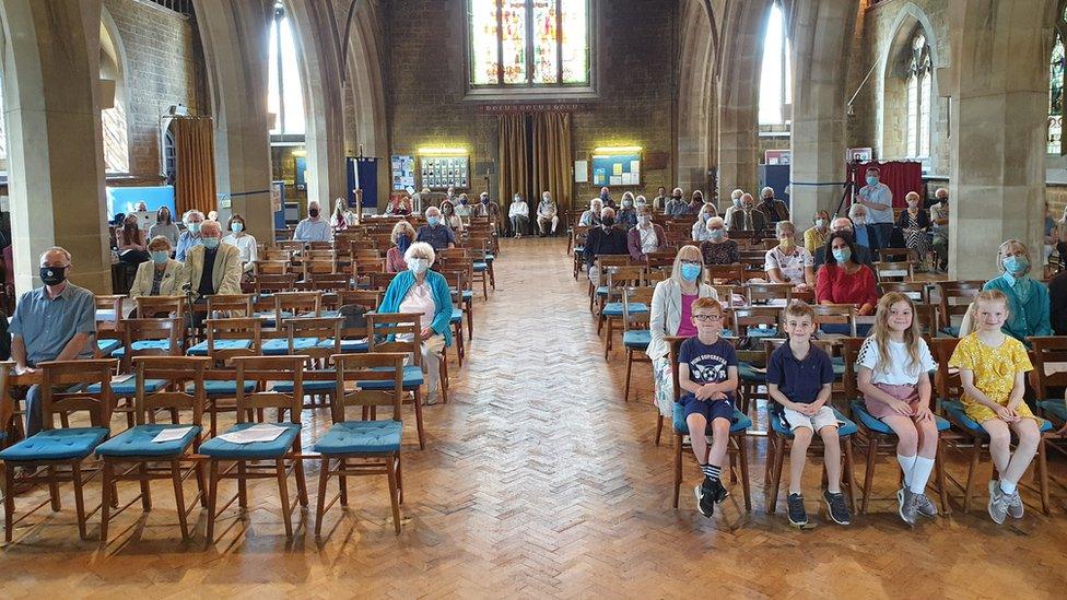 The congregation of St Andrew's Church