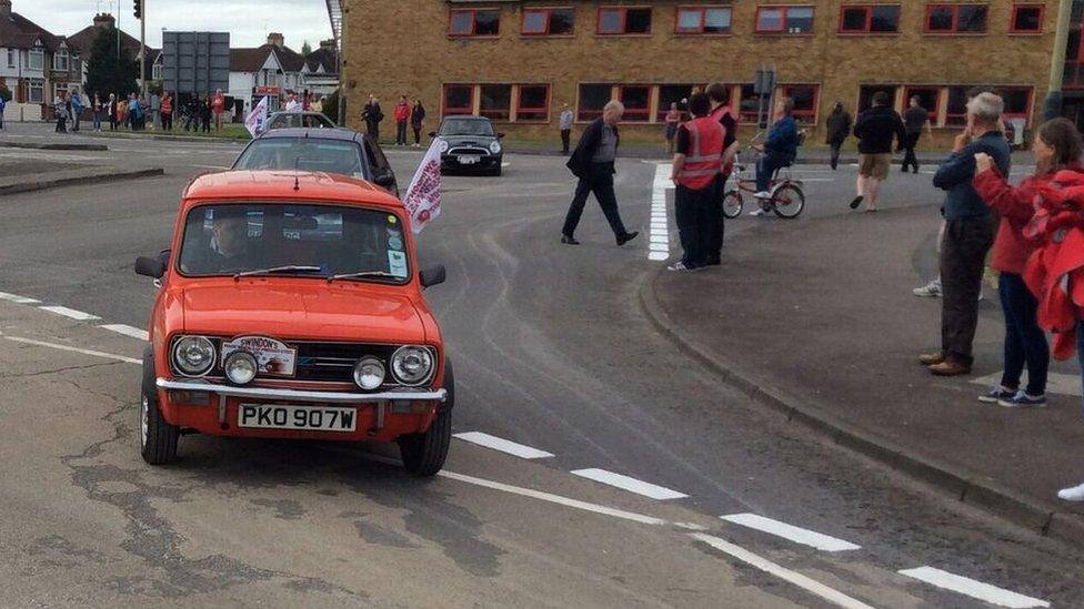 Car cavalcade in Swindon