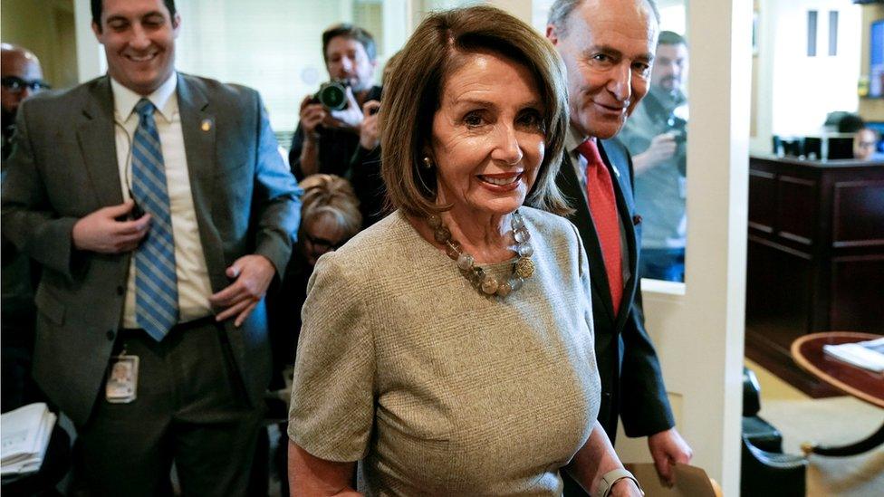 Speaker of the House Nancy Pelosi (D-CA) and Senate Minority Leader Chuck Schumer (D-NY)