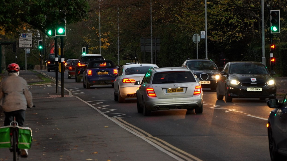 Traffic on a Cambridge road