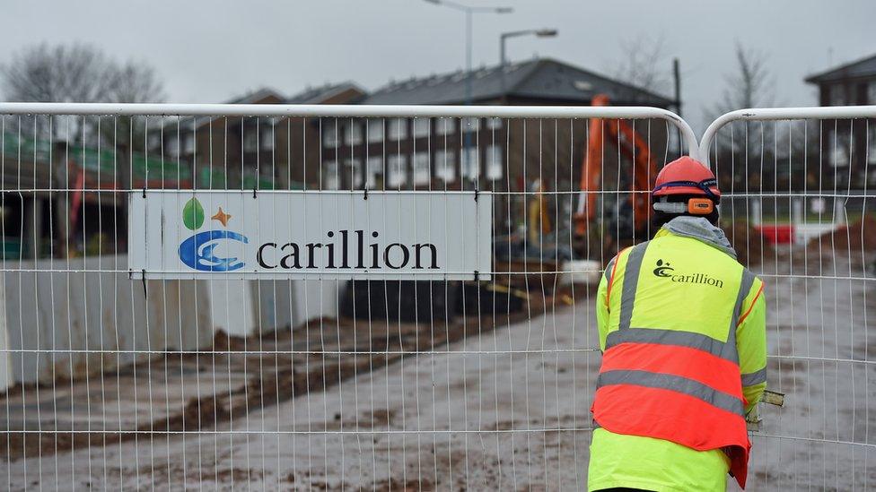 A Carillion sign at a building site