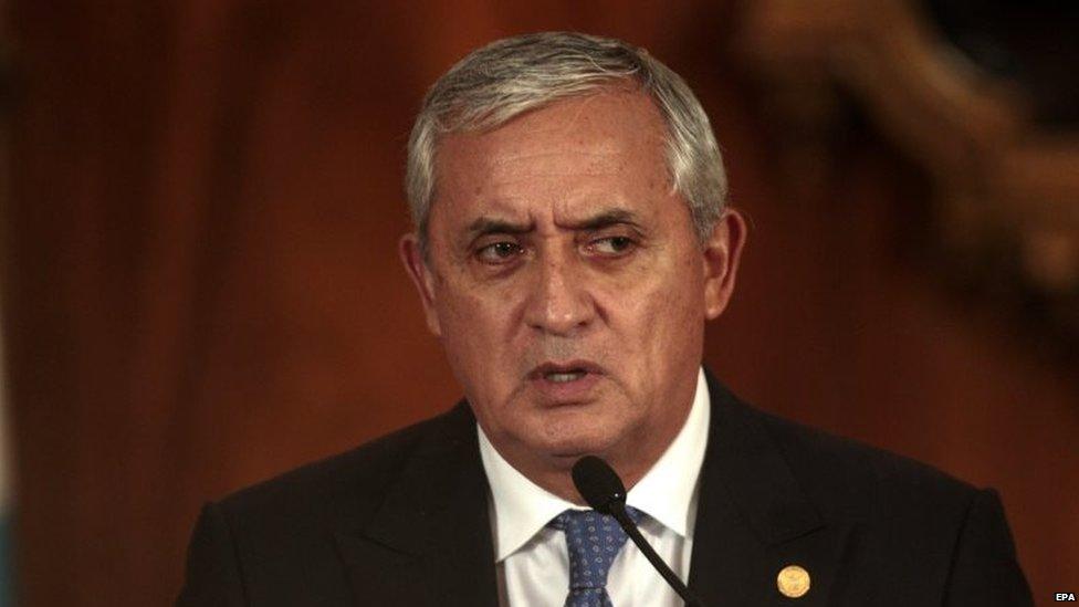 Guatemalan President Otto Perez Molina speaks during a news conference in Guatemala City on 31 August 2015.