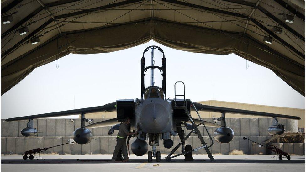 Refuelling a Royal Air Force Tornado GR4 before it leaves Kandahar Airfield for the final time