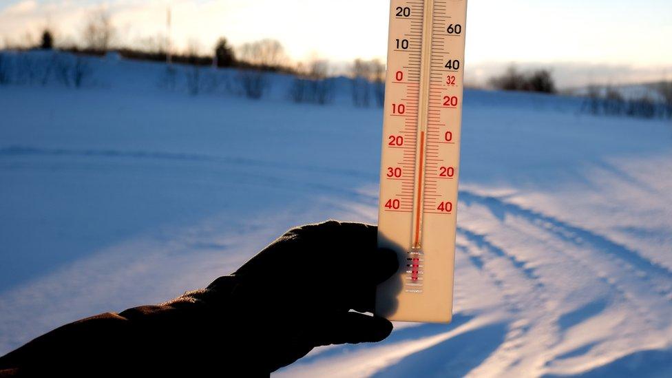 File image of a thermometer showing -15C