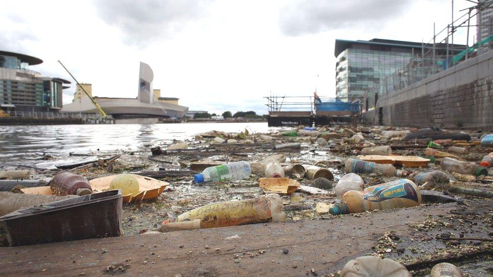 Rubbish in the Manchester Ship Canal