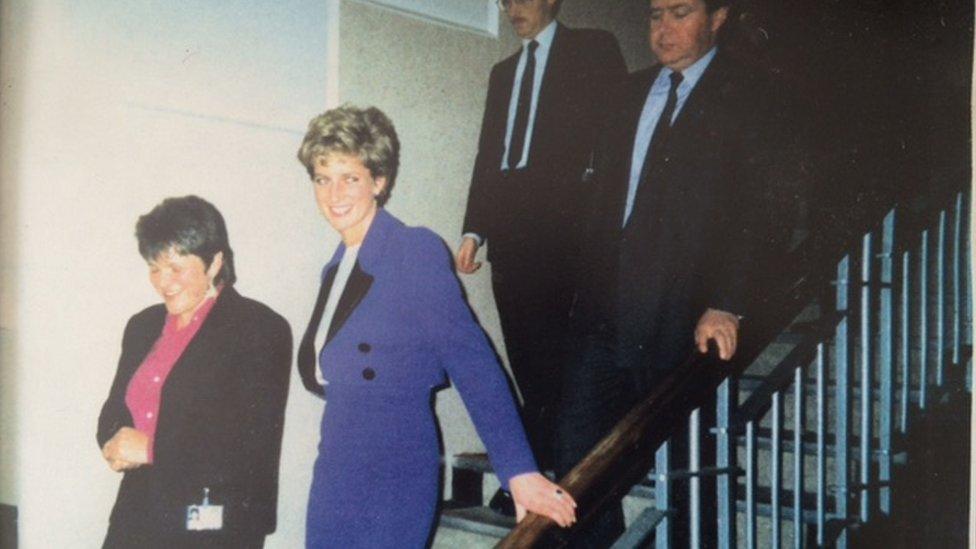 Princess Diana at the official opening of the Glasgow Women's Reproductive Health Service Unit in 1990