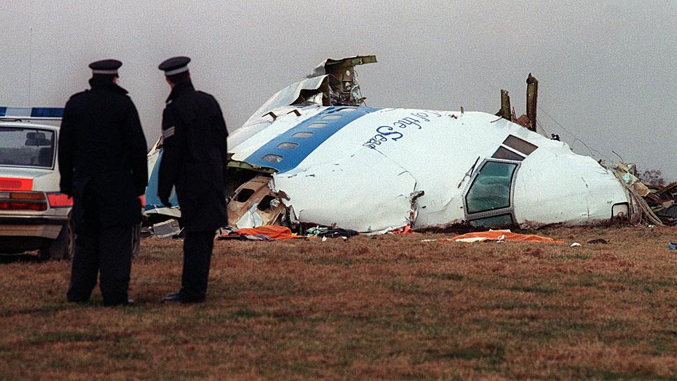 Wreckage from the Lockerbie crash