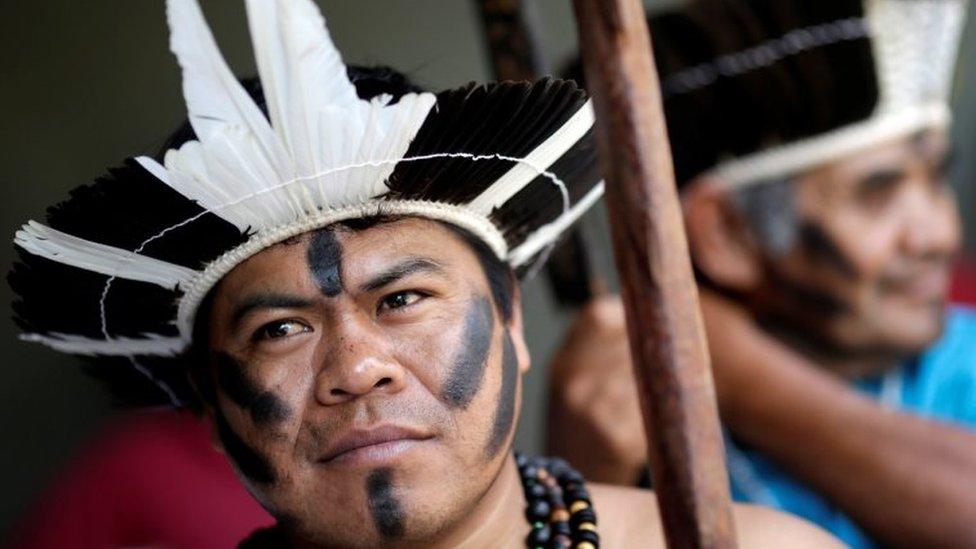 Brazil's indigenous people protest against the recommendations of a congressional commission in the capital Brasilia. Photo: 16 May 2017