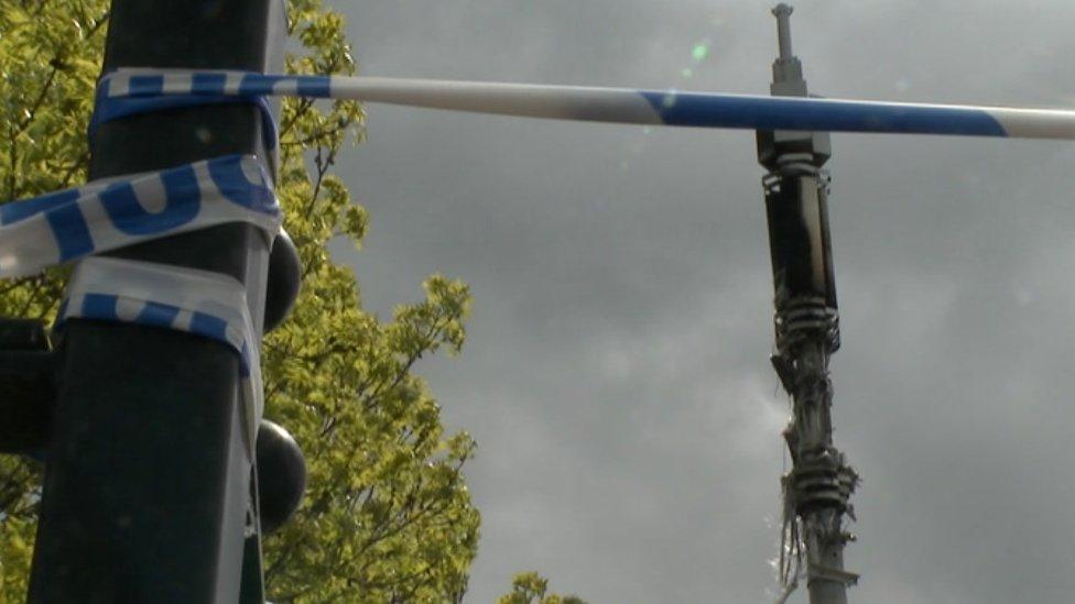 Phone mast damaged in Bradford