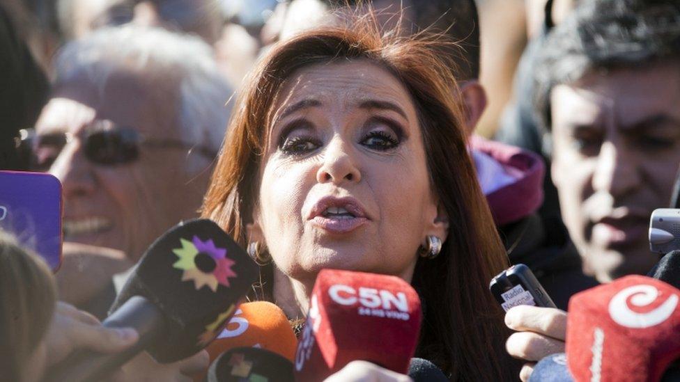 Cristina Fernandez de Kirchner outside court in Buenos Aires