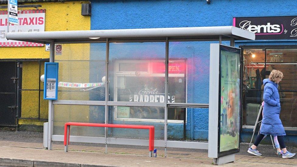 Empty bus stop