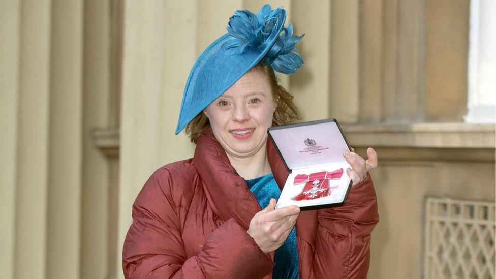 Sarah Gordy MBE at Buckingham Palace