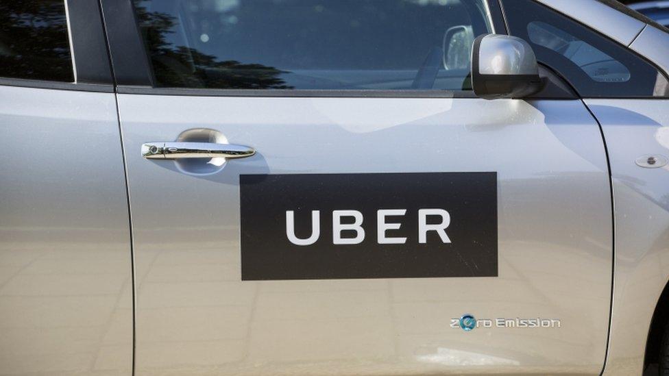 Uber logo on car