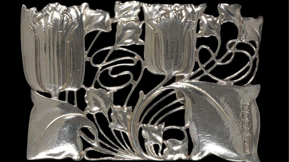 Archibald Knox floris silver waist clasp