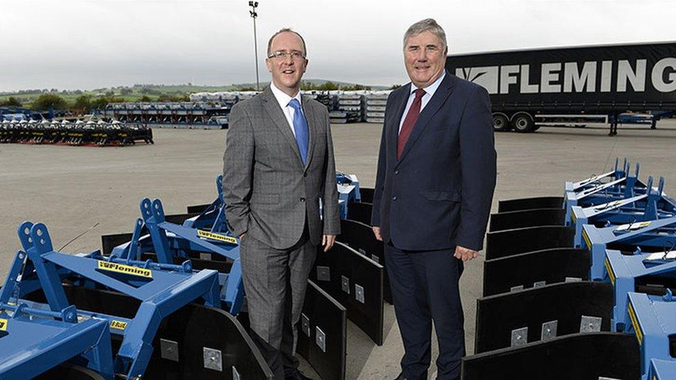 Des Gartland Invest NI and George Fleming, chairman of Fleming Agri-Products