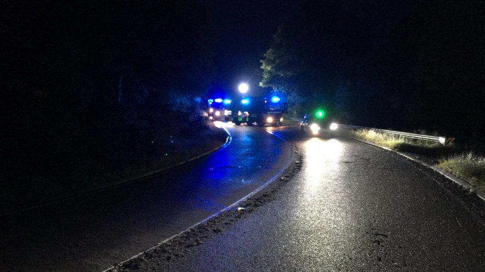 The scene of the crash on Thursday evening