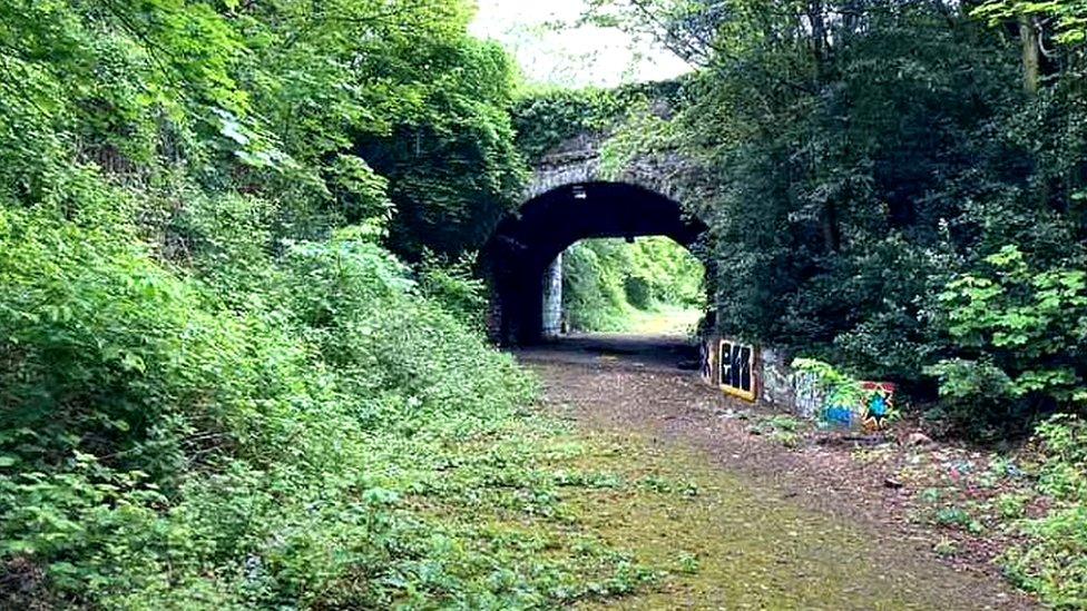 Former railway line in Brislington in Bristol