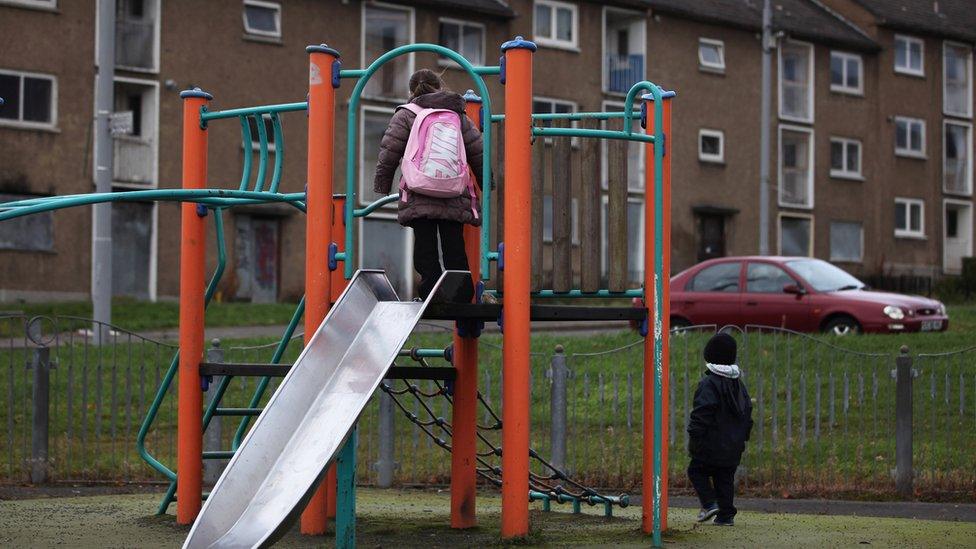 Children on climbing frame