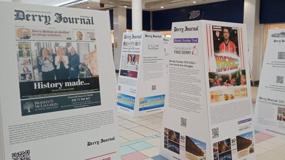 The Derry Journal exhibition in Foyleside shopping centre