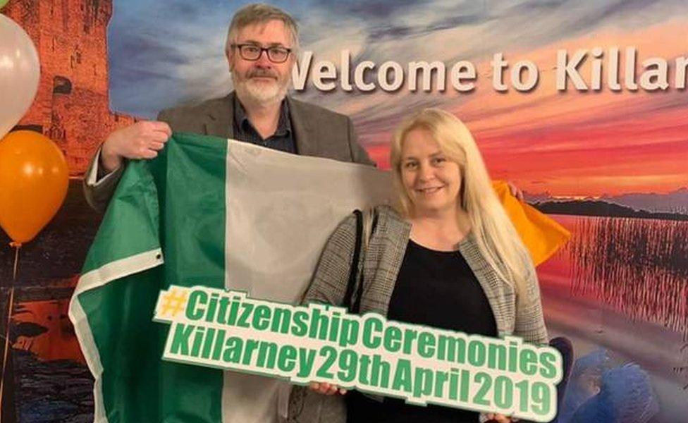 Laurie Kearon and her Irish husband Stephen Kearon at the citizenship ceremony last month