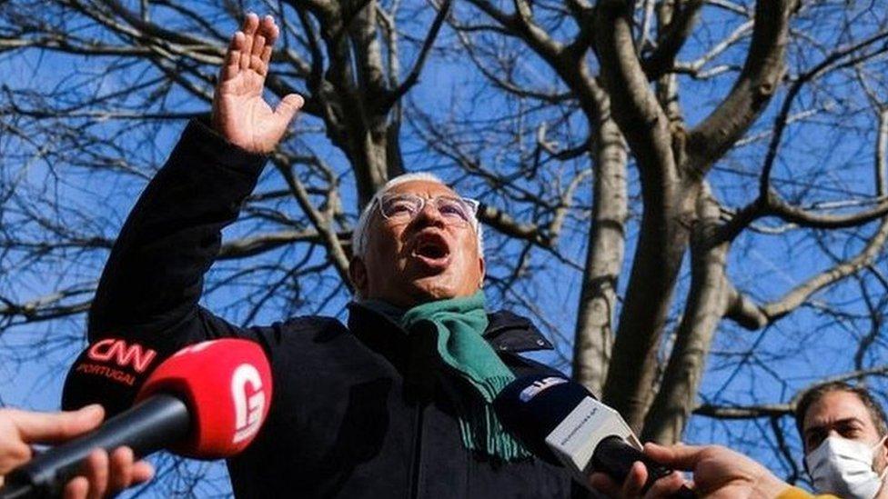 Socialist Party (PS) Secretary General and Portugal's Prime Minister António Costa talks to supporters during a campaign rally for the snap elections in Lisbon, Portugal,