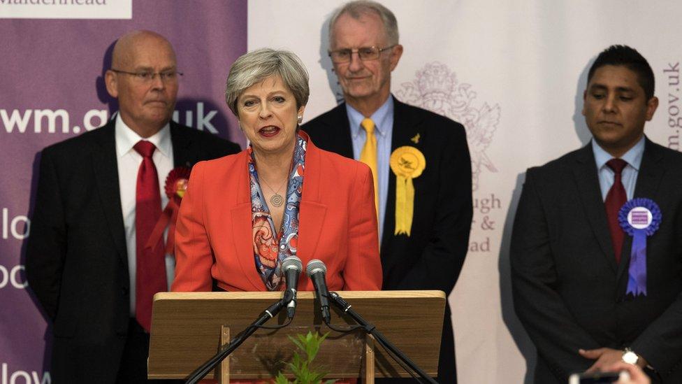 UK Theresa May election night speech in Maidenhead