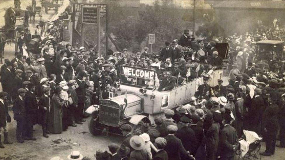 Belgian refugees arrive in Rhyl