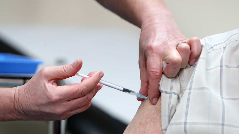 Man being vaccinated