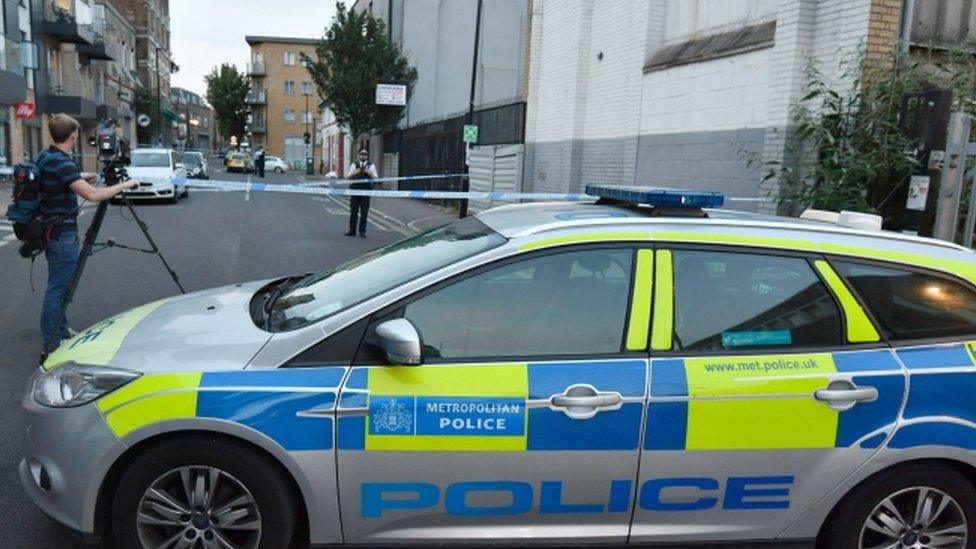 Police at the scene in Fairbridge Road near Archway