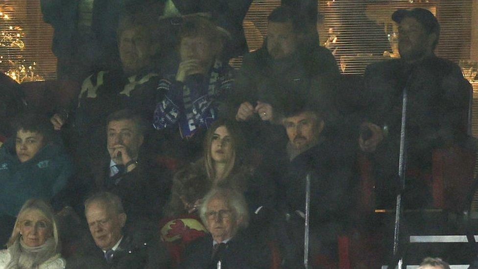 Elton John and Ed Sheeran at a Watford game