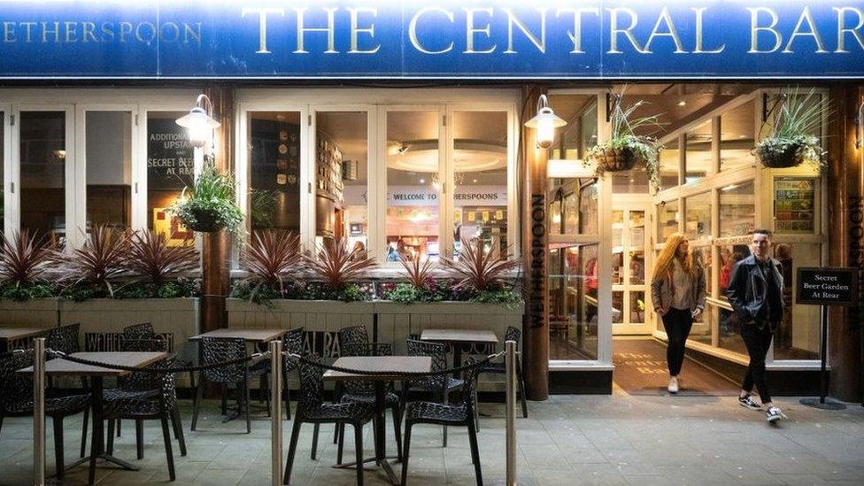 A general view of the Central Bar, a JD Wetherspoon pub, on Friday in Cardiff