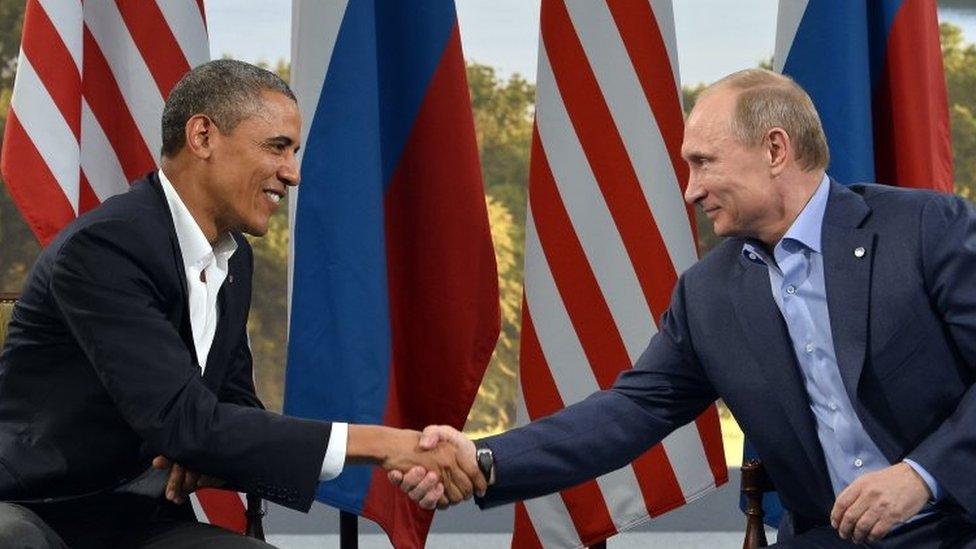 Barack Obama and Vladimir Putin