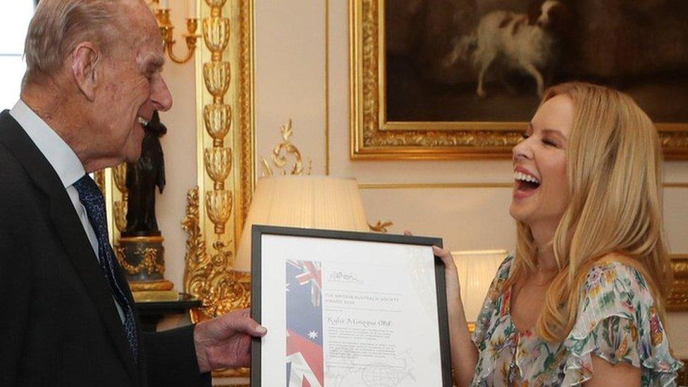 Prince Philip and Kylie Minogue