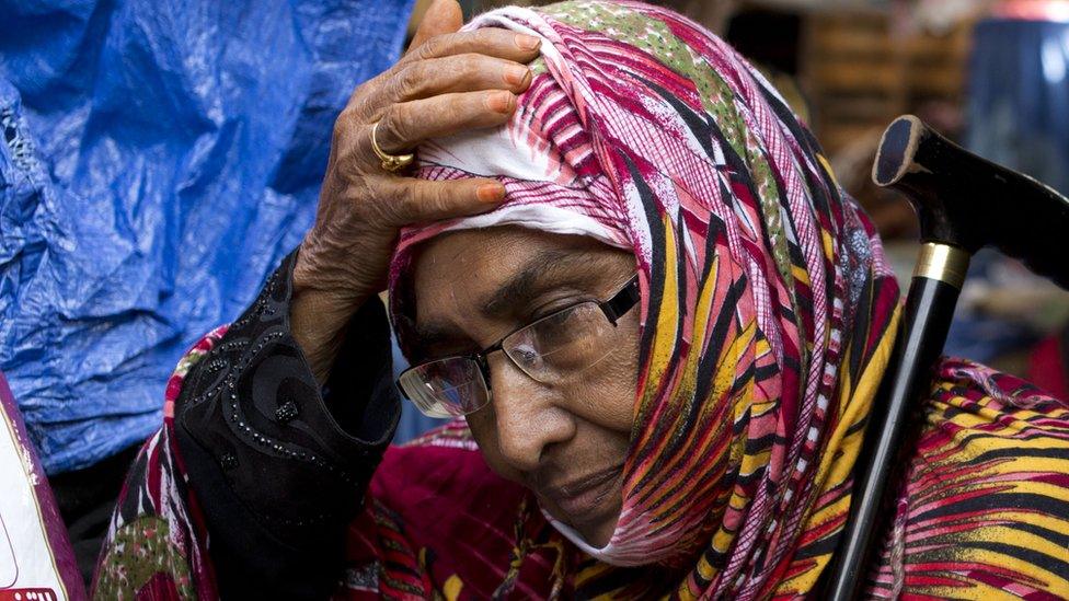 A woman who's arrived from Yemen in Bossasso, Somalia