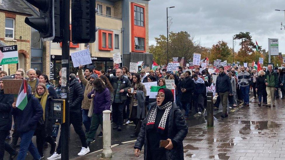 Protesters on Cowley Road