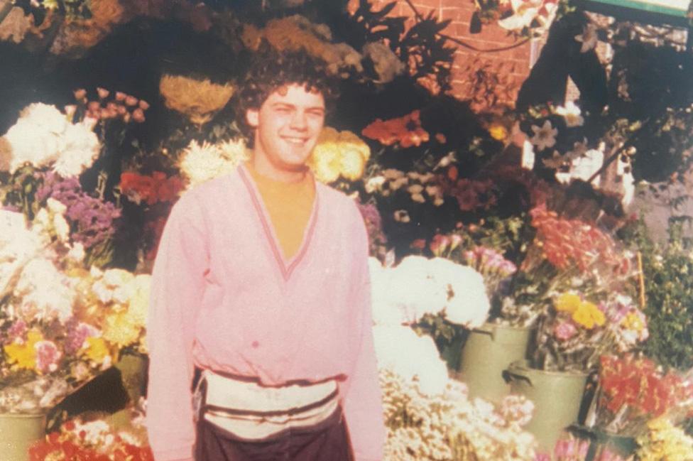 Young Mr Eastlake at his flower stall