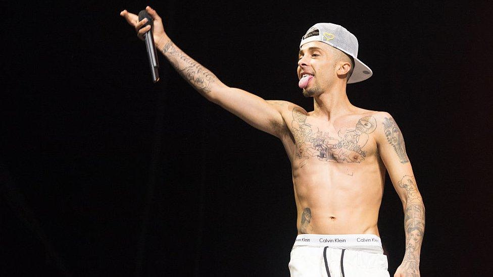 Dappy performs onstage in 2015