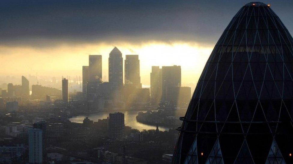 Aerial view of the City of London