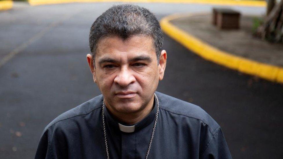 Rolando Alvarez, bishop of the Diocese of Matagalpa and Esteli and critical of the Nicaraguan President Daniel Ortega, poses for a photo at a Catholic church in Managua, Nicaragua May 20, 2022