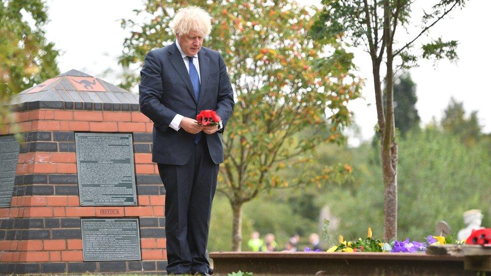 Boris Johnson at the National Memorial Arboretum