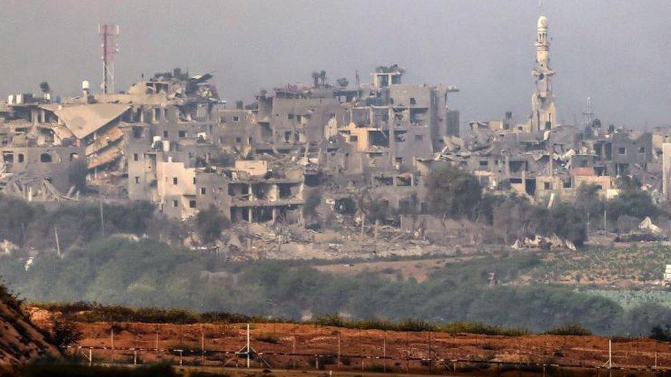 Destroyed buildings in north Gaza