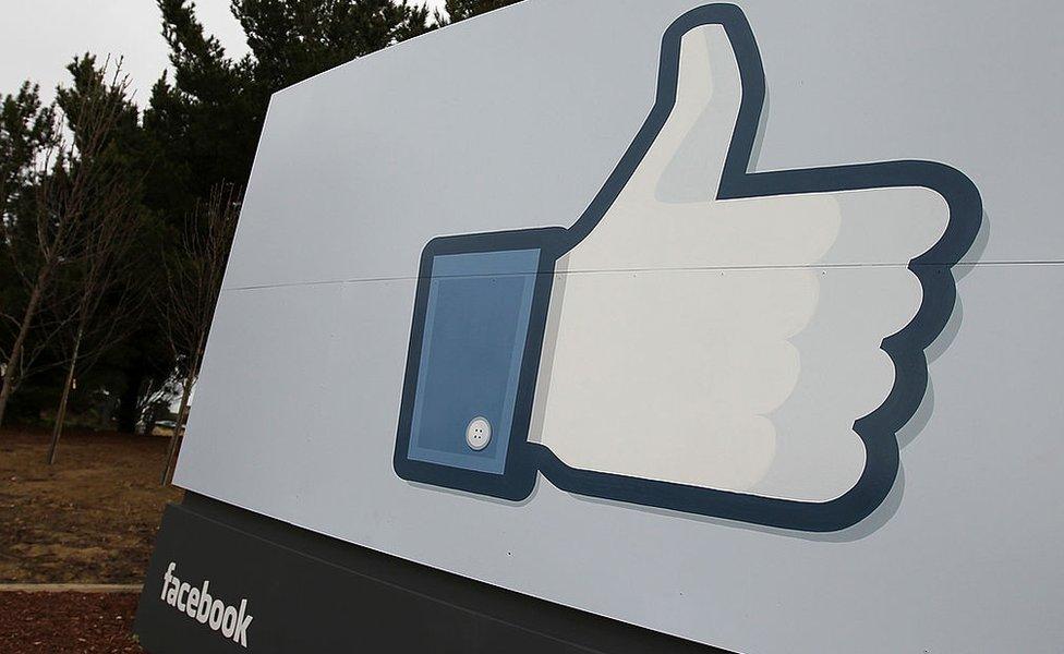 Facebook "like" sign outside HQ