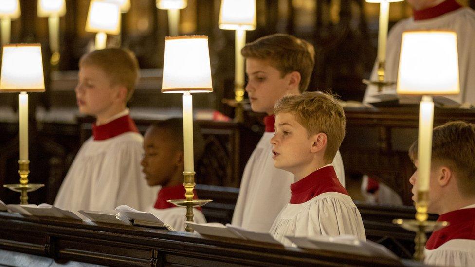 Choir rehearsing