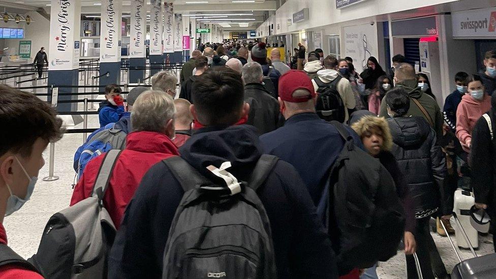 Queues at Manchester Airport