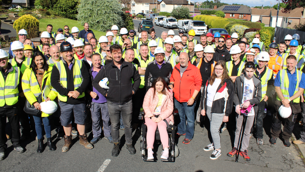 The McCreight family with the DIY SOS team