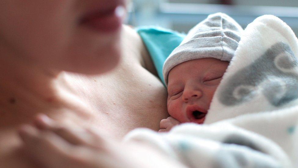 Mother and baby stock image