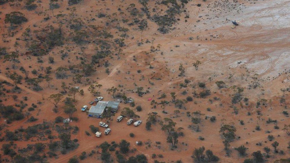 Police command base during the search