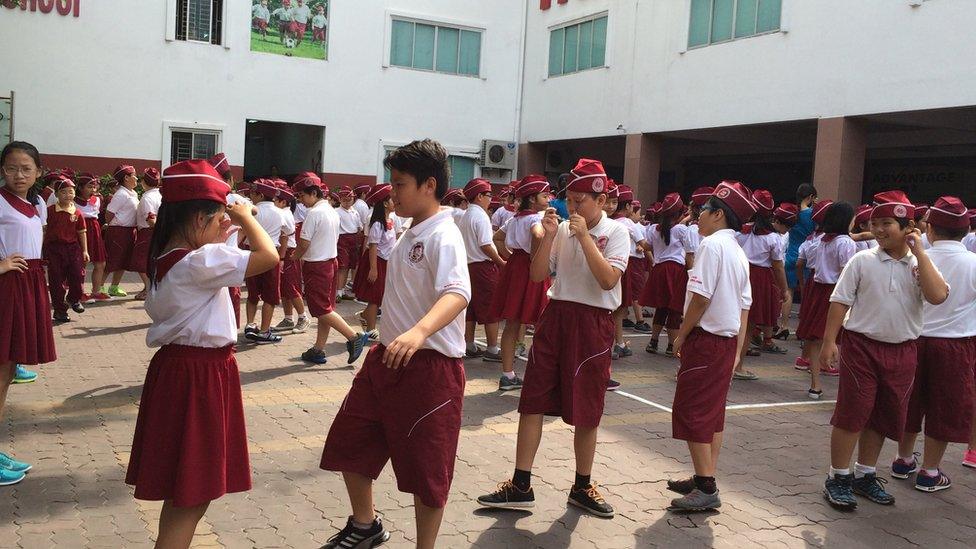 School children in Ho Chi Minh, on 3 September 2015