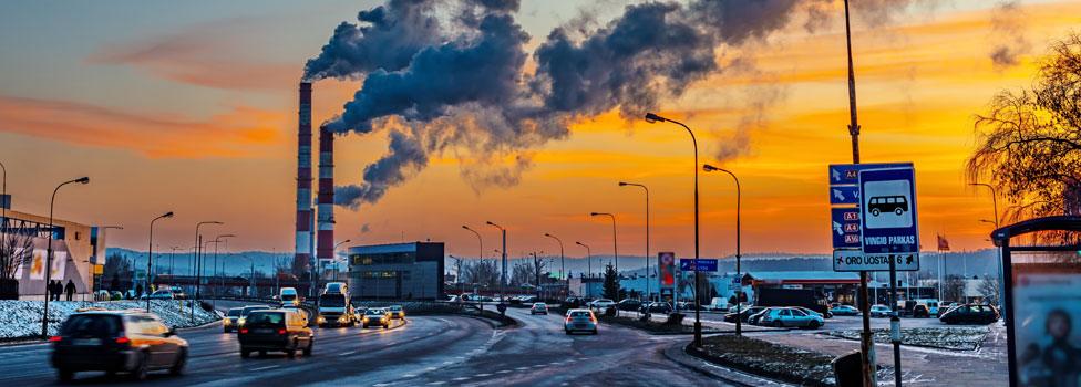 Smoke from industry chimneys